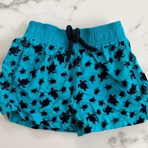 Vilebrequin Blue Turtle Pattern Kids Swim Shorts